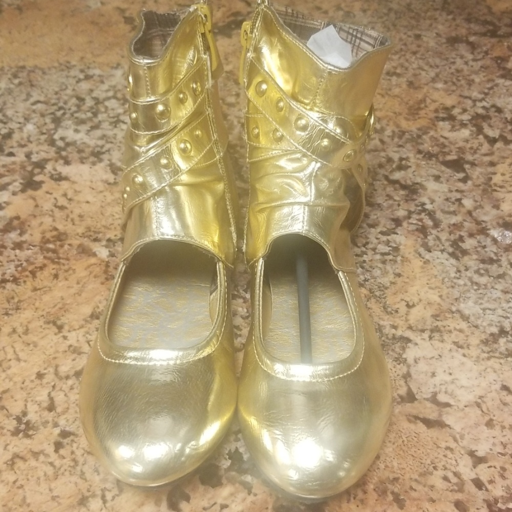 Gold Metallic Sandals - Picture 3 of 8